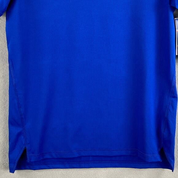 Champion Men's Small Logo Print T-Shirt Mesh Crew Neck Short Sleeve Blue NEW - Picture 4 of 10